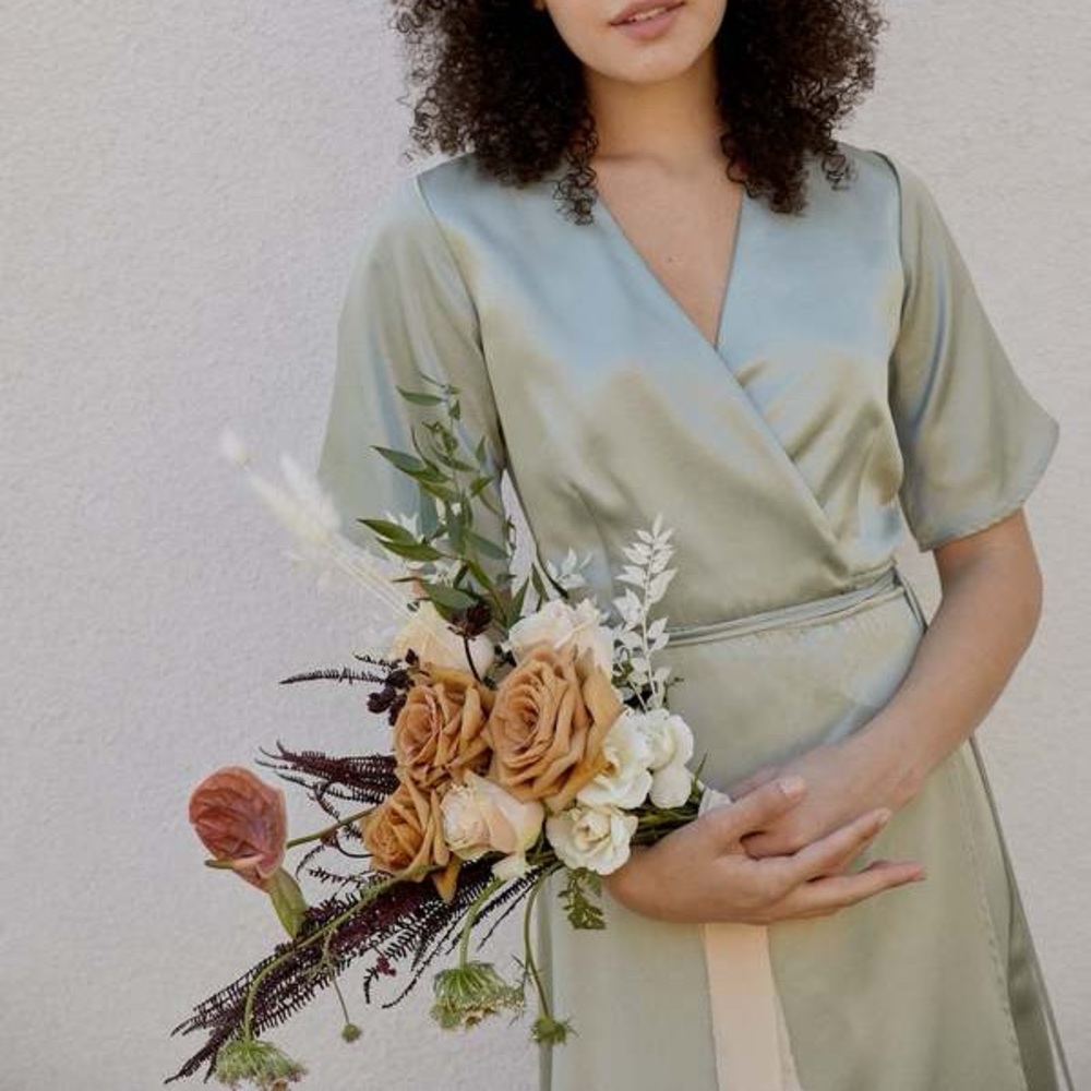 [SOLD] Whimsy + Row Lola Wrap Dress in Sage